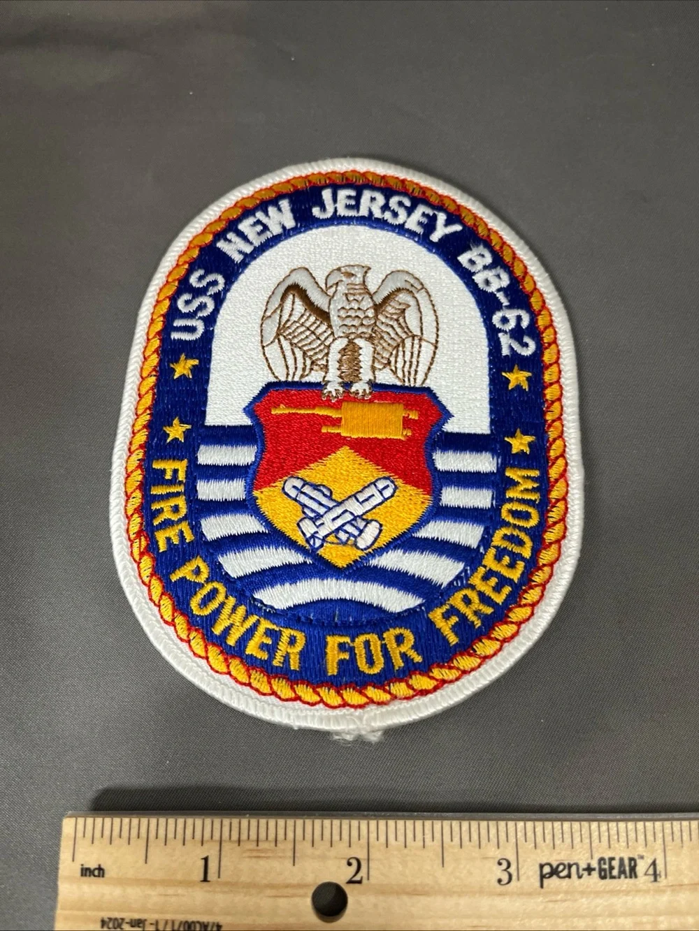 USS New Jersey BB-62 Embroidered Patch US Navy